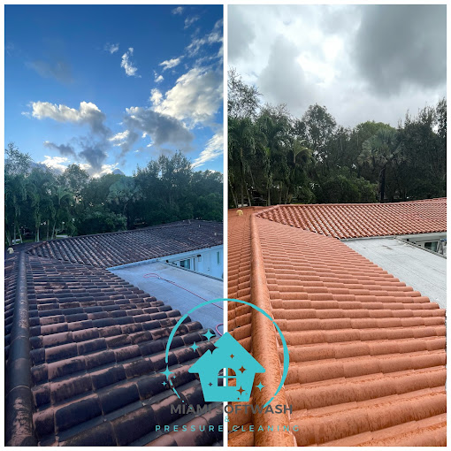 before and after roof cleaning Miami FL