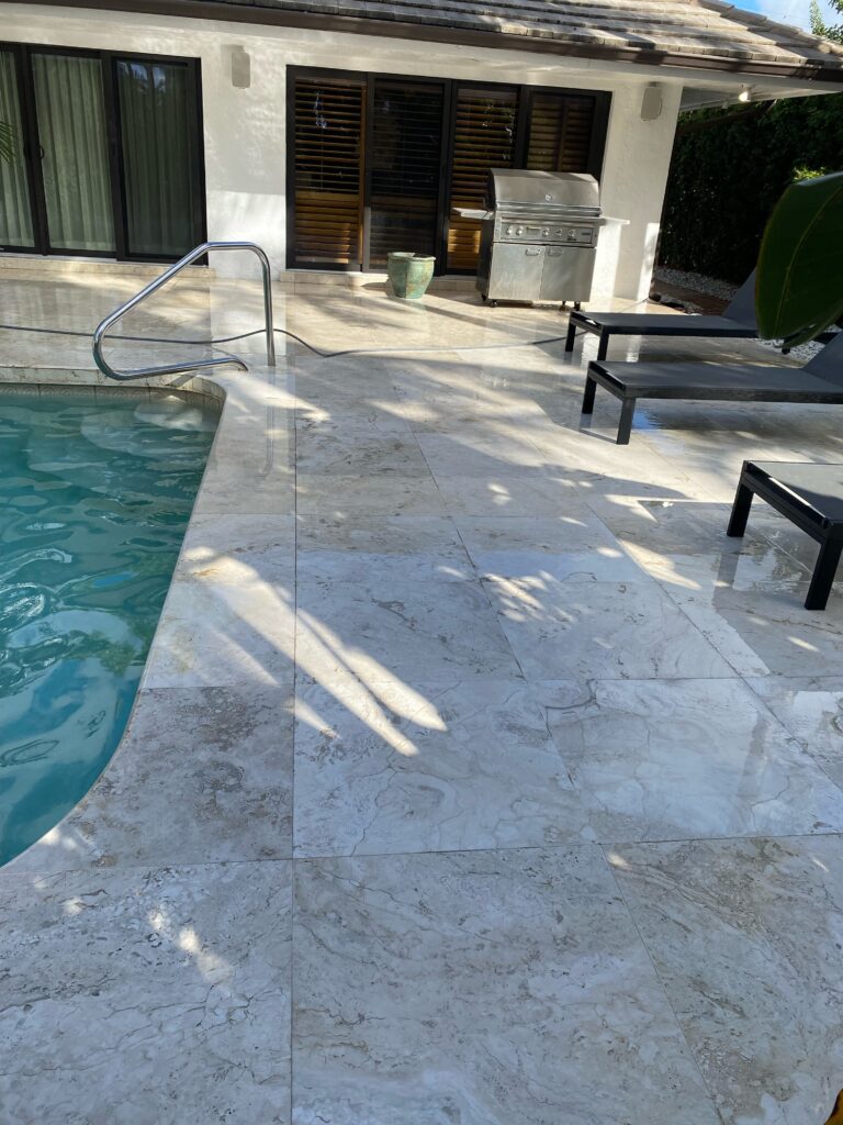 power wash concrete pool deck