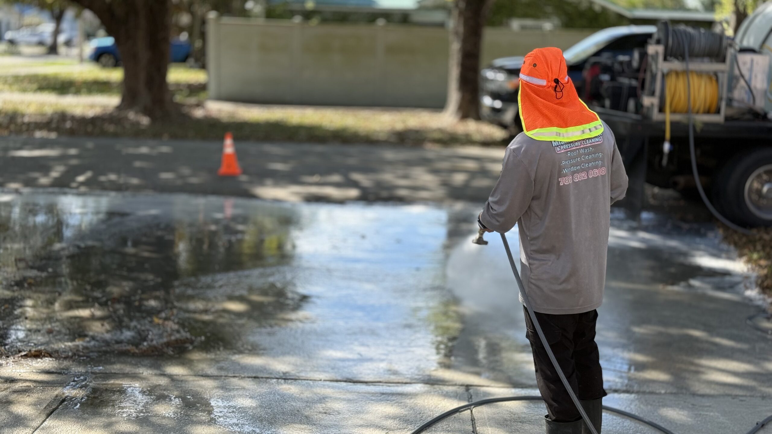 power wash driveway